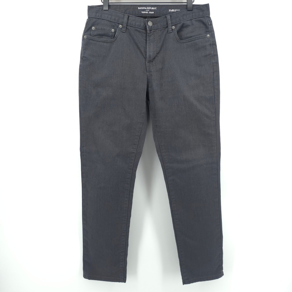 Banana Republic Mens Pants Travel Jean 31x30 Gray‎ Athletic Fit Stretch Denim